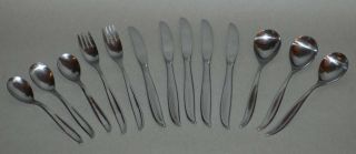 Vintage Russel Wright Threads Stainless Steel Flatware By Hull