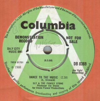 Sly & The Family Stone Dance To The Music Demo Northern Dancer Listen