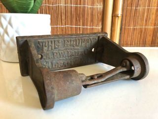 Antique Cast Iron Toilet Paper Roll Holder The Equity Apw Paper Co Albany Ny Vtg