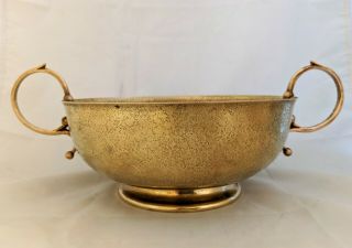 Antique Louis C.  Tiffany Furnaces Inc Favrile 407 Double Handled Bronze Bowl