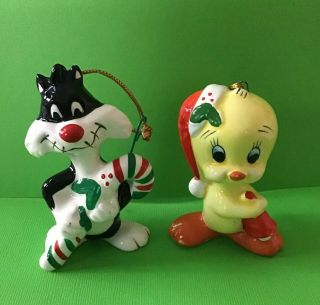 1977 Looney Tunes Tweety Bird And Sylvester Christmas Ornaments Dave Grossman