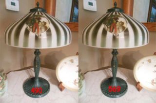 Antique Pittsburgh Obverse Painted Not Reverse Painted Lamp - Signed