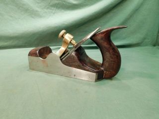 Vintage SPIERS AYR Handled Smoothing Infilled With Brass Antique Plane 3