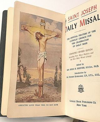 Vintage 1956 Saint Joseph Daily Missal Catholic Book Publ.  Mass Prayer Bible