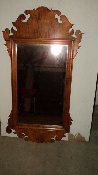Larger Vintage Eldred Wheeler Tiger Maple Wood Mirror