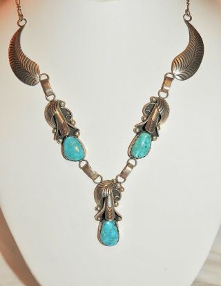 Hold For M Squash Blossom Necklace Turquoise Navajo Vintage Dorothy Secatero