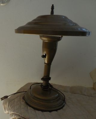 Vintage Art Deco Saucer Mid Century Modern Table Lamp