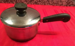 Revere Ware 1qt.  Copper Bottom Sauce Pan With Lid