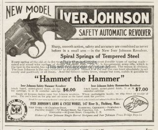 1910 Iver Johnson Arms And Cycle Fitchburg Ma Safety Hammer Revolver Ad