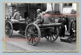 40s Ww2 Soldier Army Military Cannon Vintage China Shanghai Photo 207 中国上海老照片