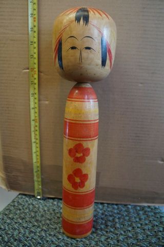 Large 15.  5 " Vintage Japanese Hand Made Wood Kokeshi Doll,