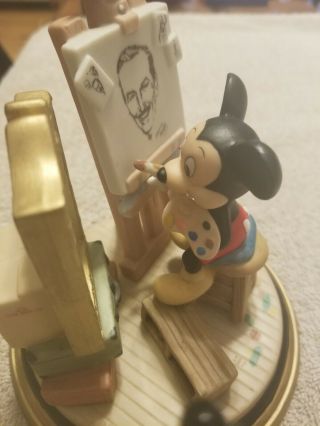 Vintage Mickey Mouse Painting Walt Disney Self Portrait Figurine Ceramic Rare,