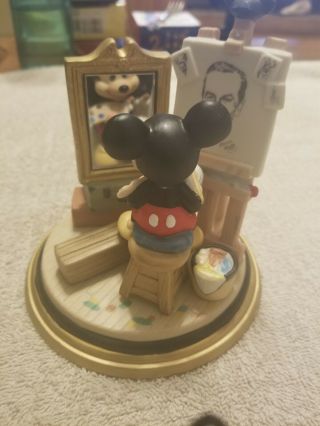 Vintage Mickey Mouse Painting Walt Disney Self Portrait Figurine Ceramic RARE, 2