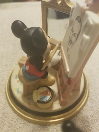 Vintage Mickey Mouse Painting Walt Disney Self Portrait Figurine Ceramic RARE, 3