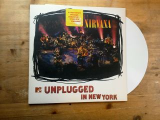 Nirvana Unplugged In York 1994 1st Press Ex White Vinyl Record Gef24727