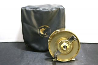 Rare Vintage Fin - Nor No 2.  Anti Reverse Fly Fishing Reel In Soft Case Look
