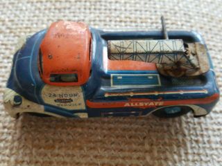 Vintage Marx Linemar Tin Litho Friction Allstate Service Tow Truck Wrecker