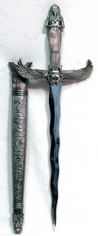 Egyptian Athame Ceremonial Dagger With Silver Handle