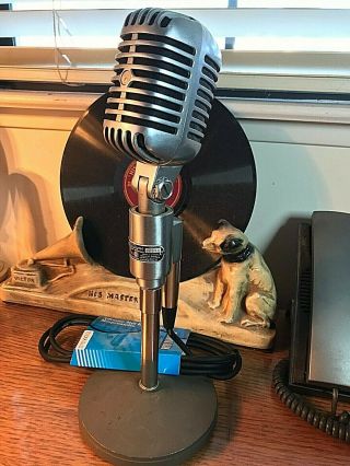 Vintage Shure 556s Dynamic Microphone -,  W/ Stand & Cable