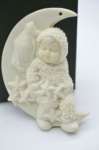 Dept 56 Snowbabies Retired 7939 - 1 " Rock - A - Bye Baby " Bisque Christmas Ornament