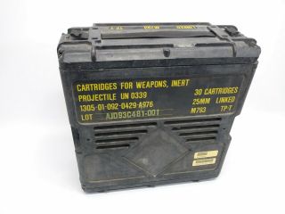 Vintage Ammunition For Cannon Empty Projectiles Box M793 25mm 30 Cart
