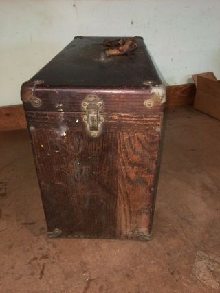 Vintage Oak Union Steel Chest Co Machinist 7 Drawer Wooden Tool Box 20x13x8 1/2” 3