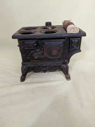 Vintage Crescent Miniature Cast Iron Toy Stove And Oven,  Salesman Sample