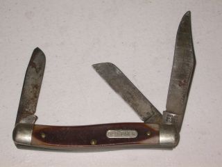 Vintage Schrade N.  Y.  U.  S.  A.  80t Old Timer “senior” Stockman 3 Blade Pocket Knife