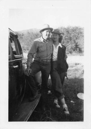 A Woman In Love - Adoring Woman & Handsome Man Couple Saddle Shoes Vtg Photo 234