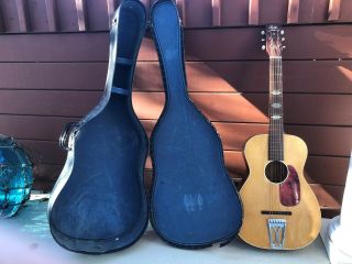 Vintage 1960s Harmony Stella Parlor Acoustic Guitar Made In Usa