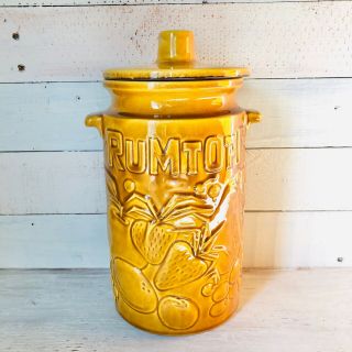 Rumtopf Jar 828 - 26 Vintage West German Pottery Rum Pot Carmel Glaze Fruit Motif