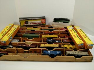 N Gauge Train Set,  2 Locomotives,  Track,  26 Freight Cars,  Extra Parts,  Vintage