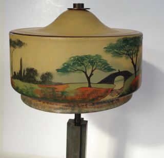 Art deco table lamp,  shade by Jean Gauthier,  ca 1920 – signed rarity 2