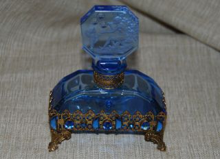 Vintage Hoffman Bubble Blower Art Deco Jewelled Perfume Bottle 2