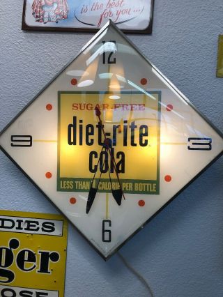 Vintage Pam Clock Sugar Diet Rite Cola Electric Wall Clock