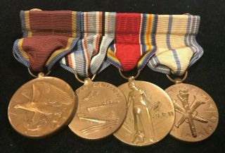 Vintage United States Of America World War Ii Armed Forces Naval Medal & Bar