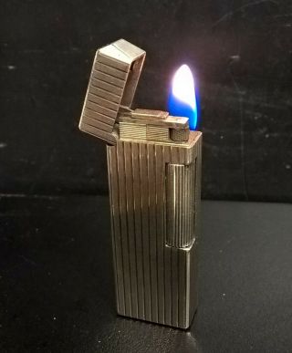 Fabulous Vintage Silver Colibri Of London [sim.  Dunhill Rollagas] Pocket Lighter