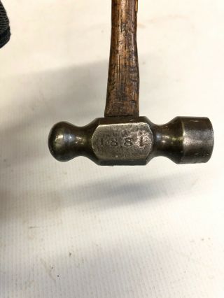 Rare Antique Ball Peen Tack Hammer Tool Signed 1881 L.  I.  B.