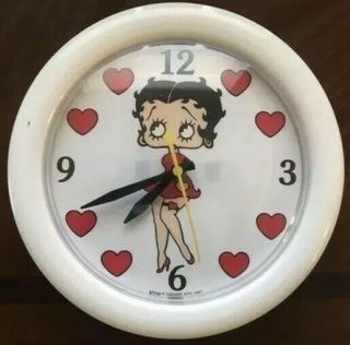 Betty Boop 1987 Wall Clock - Collectible