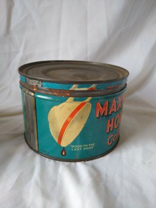 Vintage MAXWELL HOUSE One Pound and Hill Bros Coffee Can with lids 3