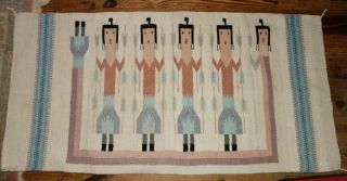 Vintage El Paso Saddle Blanket Rug 100 Wool Hand Woven 29 " X 59 "