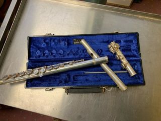Stunning Vintage Gemeinhardt Elkhart Ind,  Solid Silver M2 Flute A88901 Open Hole
