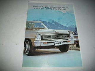 1966 Chevrolet Chevy Ii Sales Brochure No Dealer Stamp Nova Ss