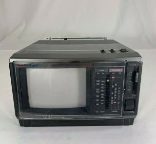 Vintage Emerson Portable 5.  5 " Color Tv Am/fm Receiver Ac/dc W/cord Pc6