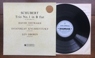 Oistrakh Knushevitzky Oborin Schubert Trio No.  1 Columbia Sax 2281 Ed1 B/s Ex