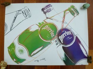 Vintage First Edition Andy Warhol Perrier Advertising Lithograph Art Poster 1983