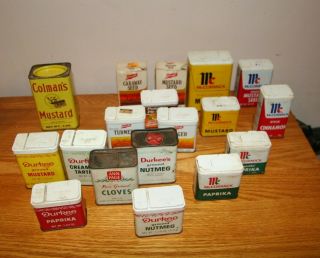 17 Vintage Spice Tins & 2 Paper - Mccormick - French 