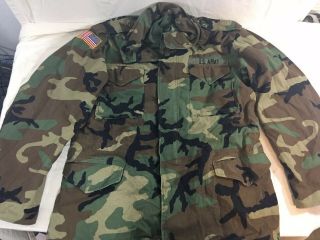 Usgi M - 65 Field Jacket Large Long Woodland Camo Bdu Cold Weather Army Coat