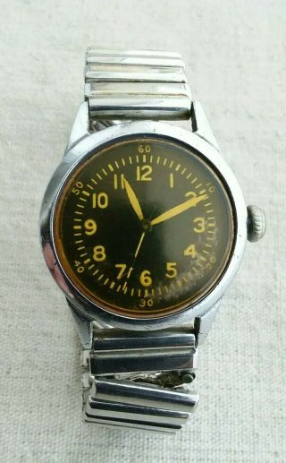 Vintage Waltham Watch Co Type A - 11 Wwii Military Hacking 16j Watch