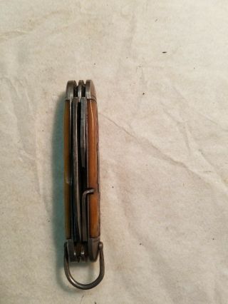 Vintage Scout Pocket Knife 4 Blade Bone Handle Camillus Cutlery Ny Usa